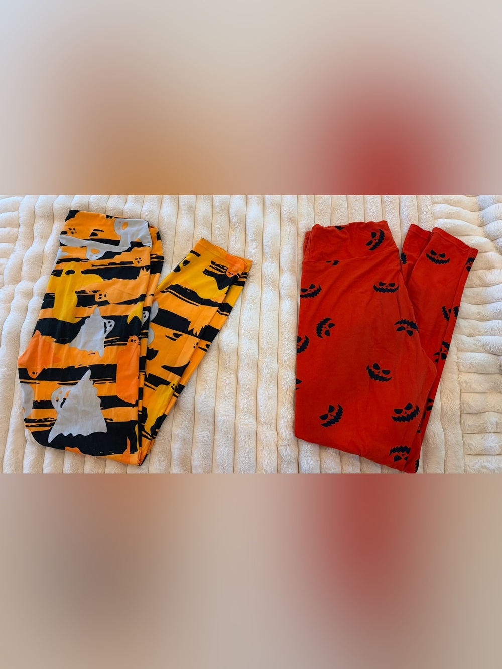 2 Pairs of LuLaRoe Halloween Ghost & Pumpkin Leggings - Tall & Curvy